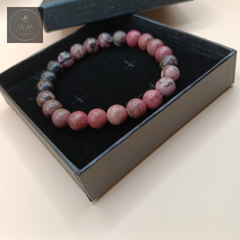 bransoletka-z-kamieni-naturalnych-rodonit-handmade-w-ozdobnym-pudełku