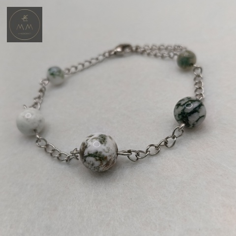 bransoletka-z-kamieni-naturalnych-agat-mszysty-i-stali-chirurgicznej-handmade-zbliżenie