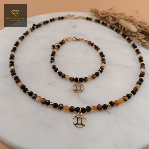 zestaw-biżuterii-Bliźnięta-z-kamieni-naturalnych-cytryn-tygrysie-oko-onyks-handmade-zbliżenie
