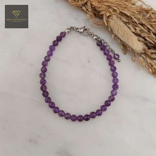 Zestaw Biżuterii Ukojenie z Ametystu Bransoletka i Kolczyki Handmade