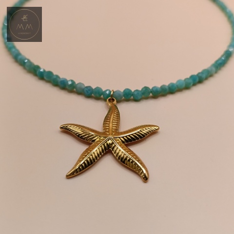 naszyjnik-z-kamieni-naturalnych-amazonit-zielony-fasetowany-handmade-zbliżenie-na-zawieszkę