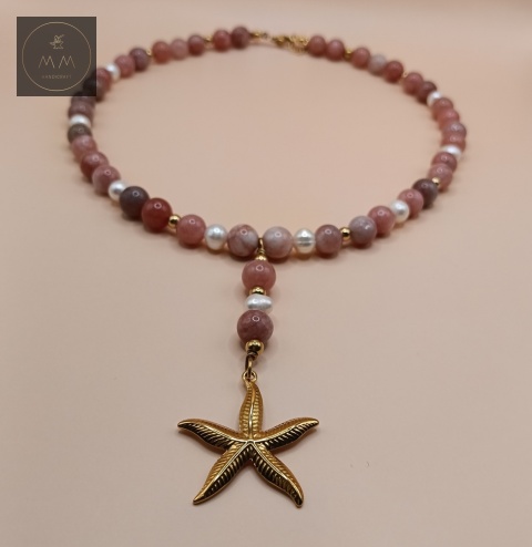 naszyjnik-z-kamieni-naturalnych-jadeit-brzoskwiniowy-i-perły-naturalne-handmade