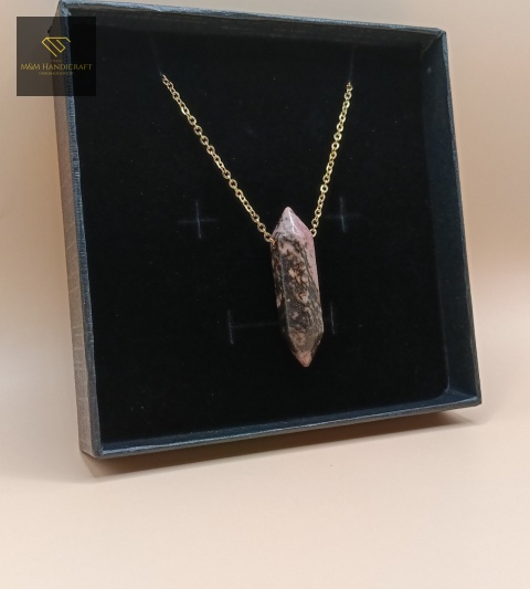 naszyjnik-rodonit-stal-chirurgiczna-handmade