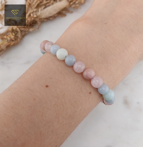 bransoletka-Sweetie-z-kamieni-naturalnych-kwarc-różowy-angelit-rodonit-amazonit-handmade-na-nadgarstku