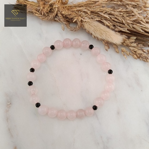 bransoletka-z-kamieni-naturalnych-kwarc-różowy-i-czarny-turmalin-handmade