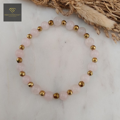 bransoletka-z-kamieni-naturalnych-kwarc-różowy-i-hematyt-handmade