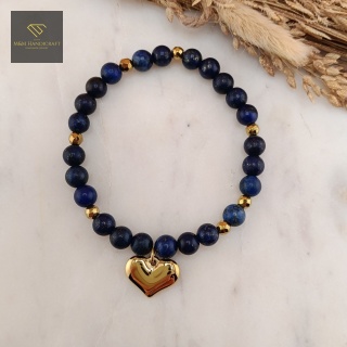 Bransoletka z Kamieni Naturalnych Lapis Lazuli i Hematyt