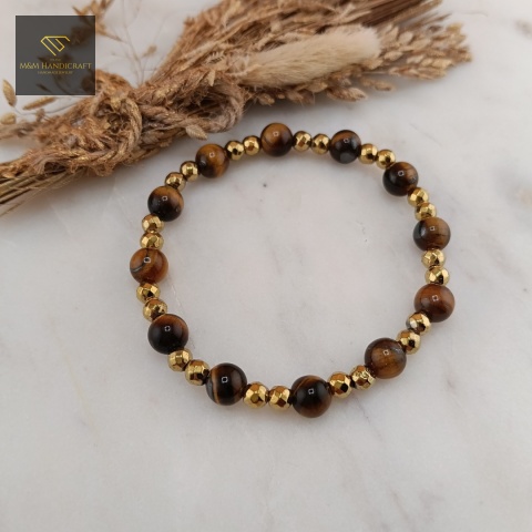 bransoletka-z-kamieni-naturalnych-tygrysie-oko-i-hematyt-handmade-zbliżenie