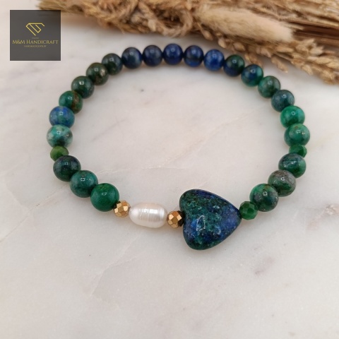 bransoletka-z-kamieni-naturalnych-azuryt-perła-i-jadeit-handmade-zbliżenie-na-kamienie