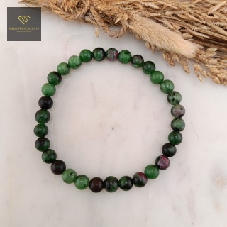 Bransoletka z Zoisytu z Rubinem Biżuteria Handmade z Kamieni Naturalnych