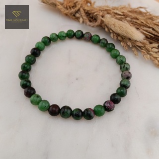 Bransoletka z Zoisytu z Rubinem Biżuteria Handmade z Kamieni Naturalnych