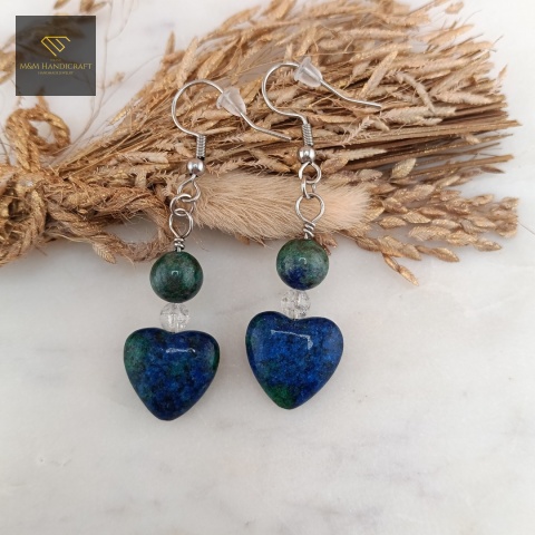 kolczyki-z-kamieni-naturalnych-azuryt-i-kryształ-górski-handmade