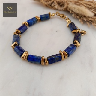 Luksusowa Bransoletka z Lapis Lazuli i Hematytu Biżuteria Handmade