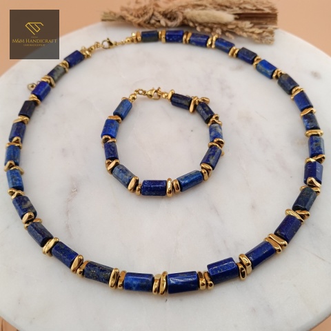 komplet-biżuterii-z-kamieni-naturalnych-lapis-lazuli-hematyt-handmade-zbliżenie